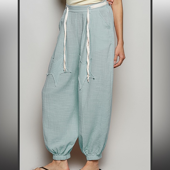 POL Pants - POL Women's Light Blue Star Joggers